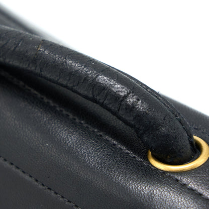 Chanel Vintage Kelly Flap Bag Lambskin Black GHW