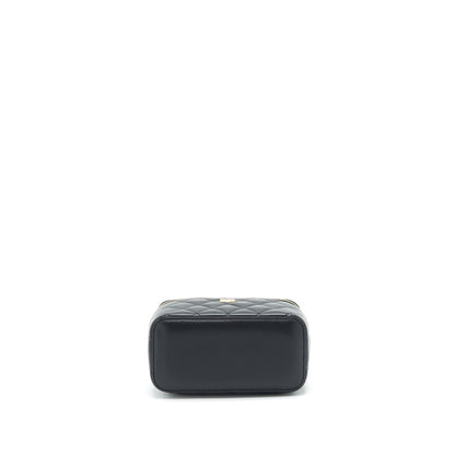 Chanel 22S Pearl Crush Long Vanity With Chain Lambskin Black GHW