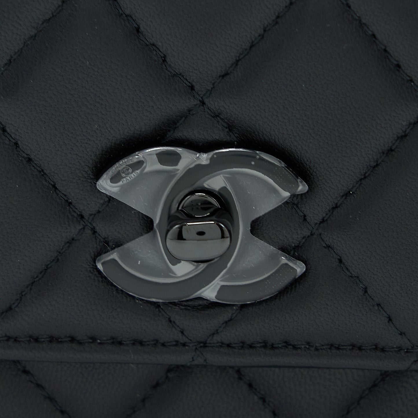 Chanel Square Trendy CC Wallet On Chain Lambskin So Black
