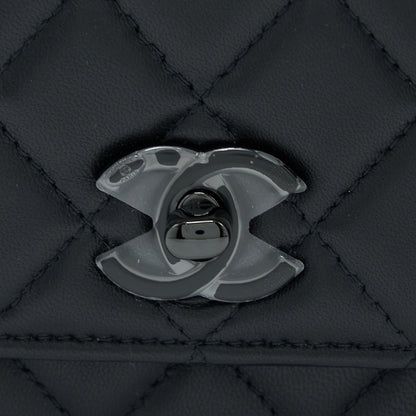 Chanel Square Trendy CC Wallet On Chain Lambskin So Black