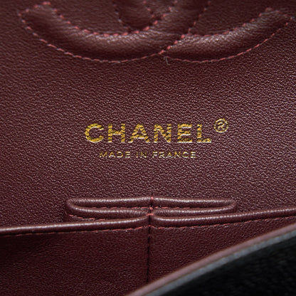 CHANEL MEDIUM CLASSIC DOUBLE FLAP BAG CAVIAR BLACK GHW