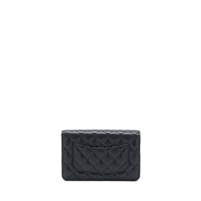 Chanel 22A Wallet On Chain Caviar Black GHW (Microchip)