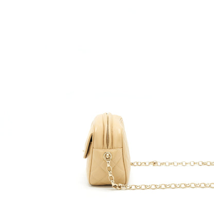 Chanel Camera Bag Lambskin Beige LGHW
