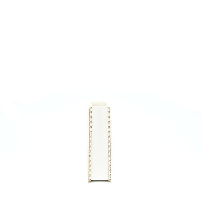 Chanel Vertical Evening Chain Bag Caviar White LGHW (Microchip)