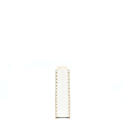 Chanel Vertical Evening Chain Bag Caviar White LGHW (Microchip)