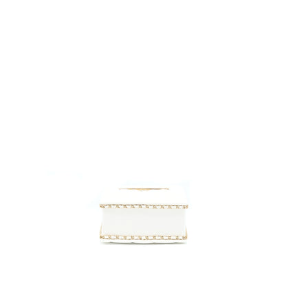 Chanel Vertical Evening Chain Bag Caviar White LGHW (Microchip)