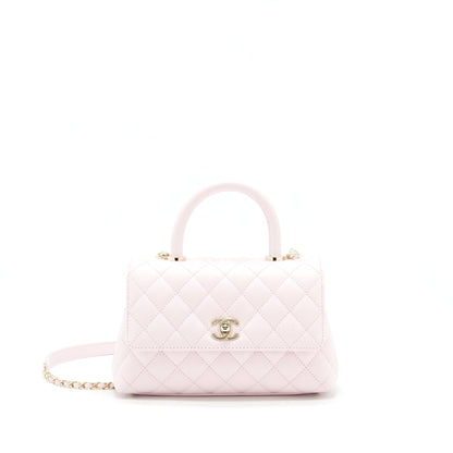 Chanel 22P Small Coco Handle Caviar Light Pink LGHW (Microchip)