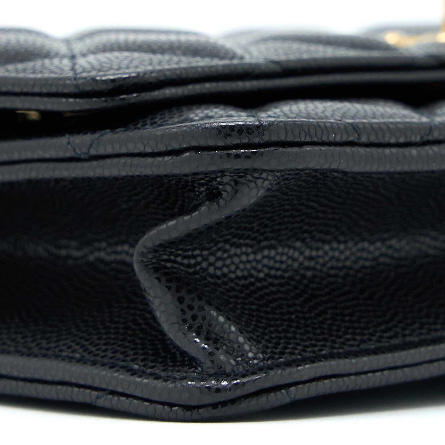 Chanel 22A Wallet On Chain Caviar Black GHW (Microchip)
