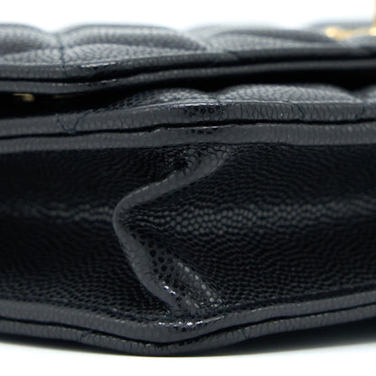 Chanel 22A Wallet On Chain Caviar Black GHW (Microchip)