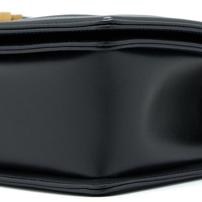 Chanel Medium Boy Bag Lambskin Black Brushed GHW (Microchip)