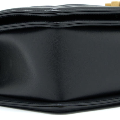 Chanel Medium Boy Bag Lambskin Black Brushed GHW (Microchip)