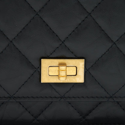 Chanel 2.55 Reissue Wallet On Chain Aged Calfskin Black GHW (Microchip)