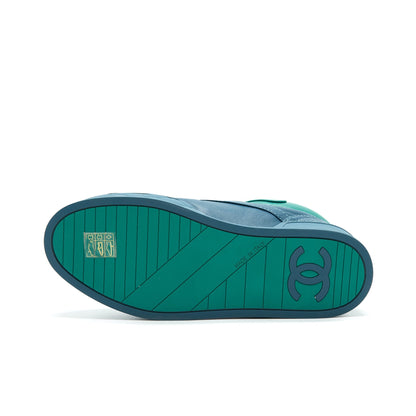 Chanel Sneakers Size 37 In Blue Green
