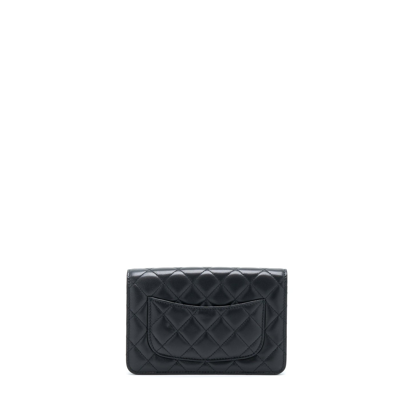 Chanel 22B Pearl Crush Wallet On Chain Lambskin Black GHW (Microchip)