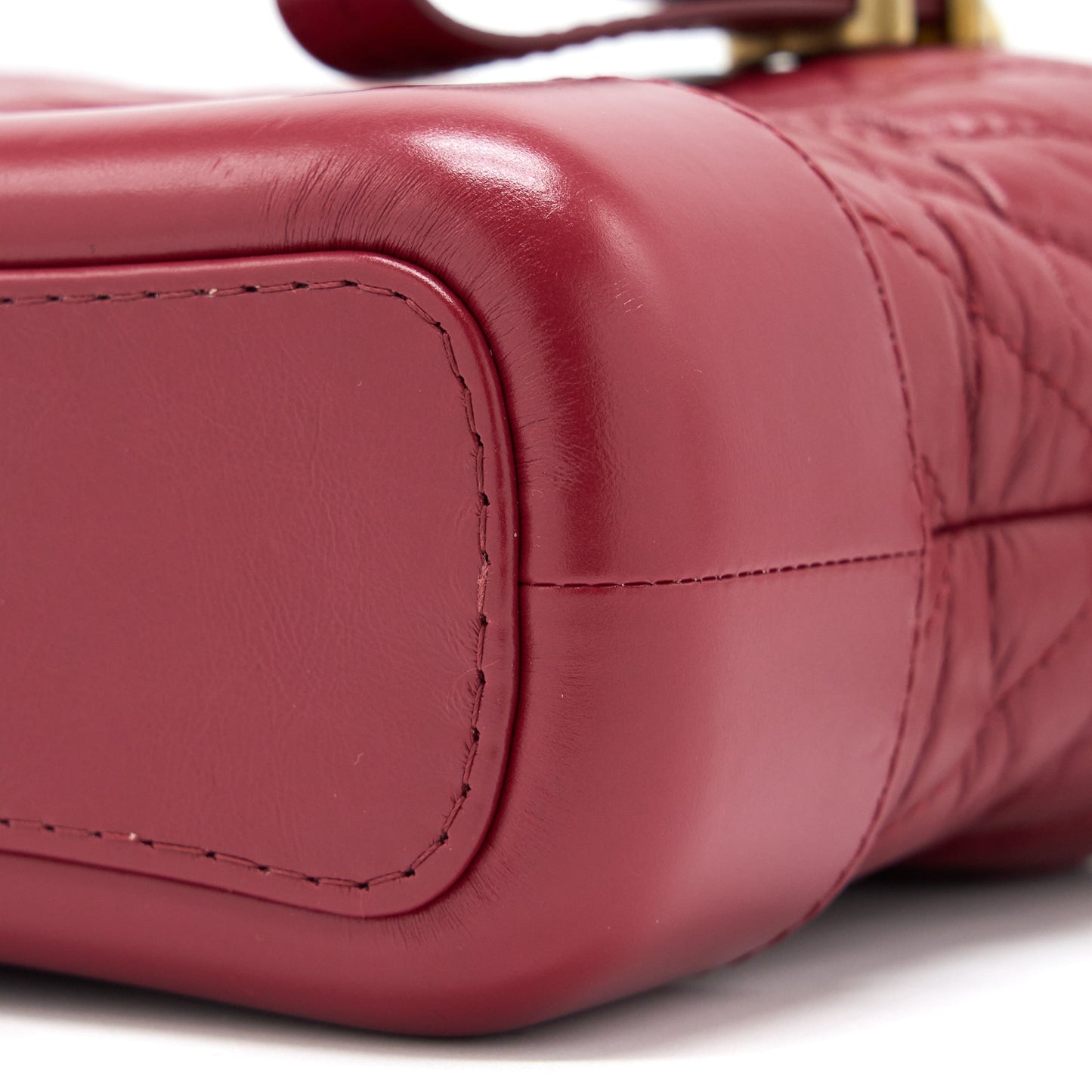 Chanel Small Gabrielle Hobo Bag Chevron Calfskin Red Multicolour Hardware