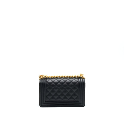 Chanel Small Boy Bag Caviar Black brushed GHW Year 2021 (microchip serial