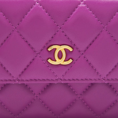 Chanel Pearl Crush mini Belt Bag Lambskin Purple GHW