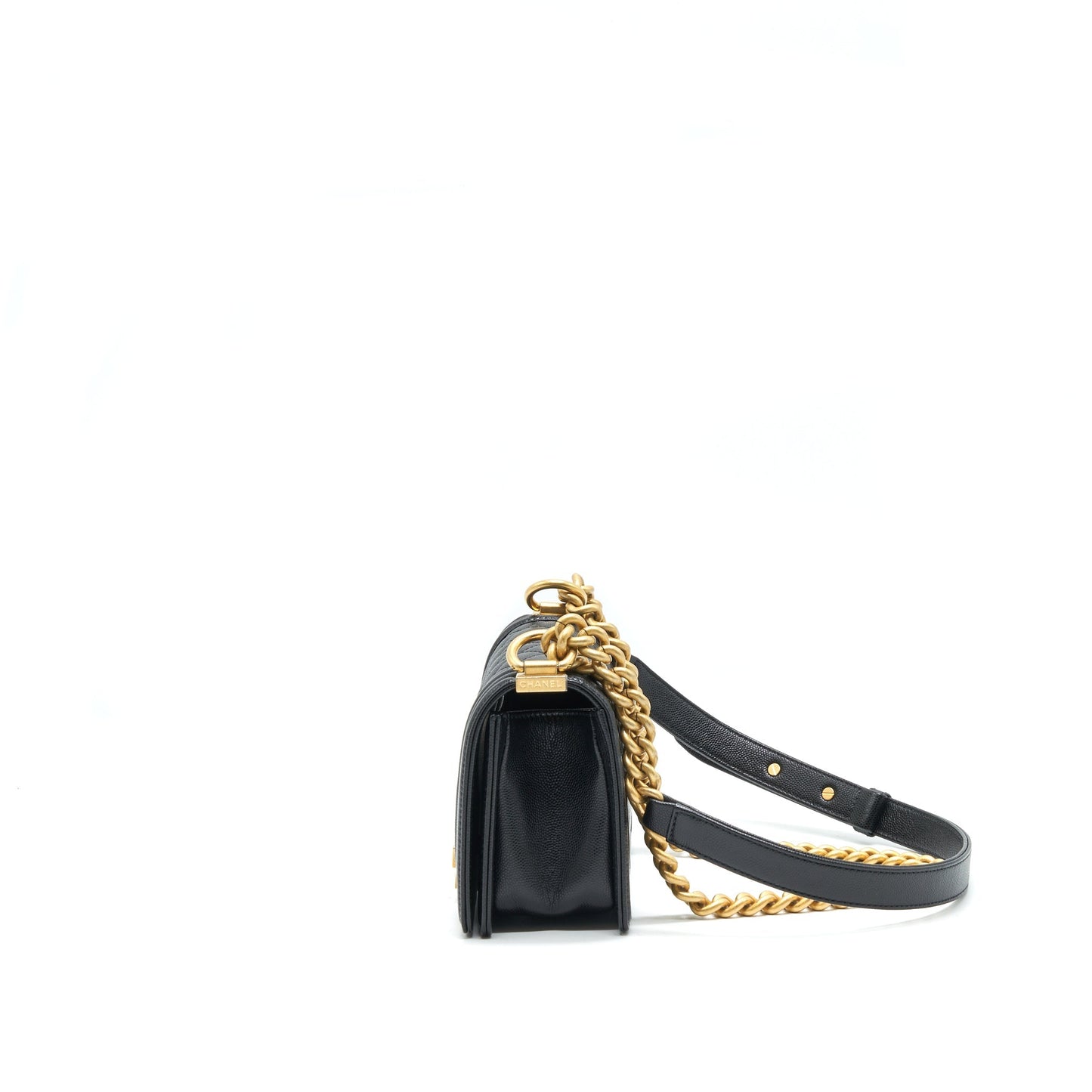 Chanel Small Boy Bag Caviar Black brushed GHW Year 2021 (microchip serial