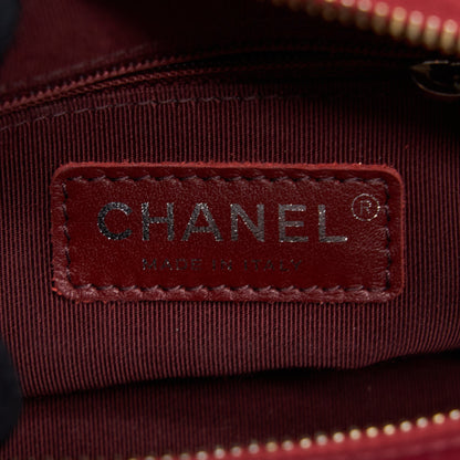 Chanel Small Gabrielle Hobo Bag Chevron Calfskin Red Multicolour Hardware