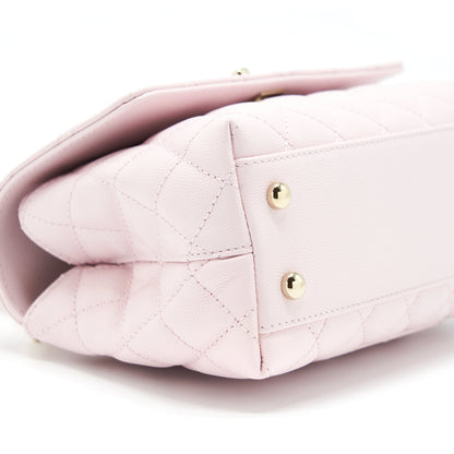 Chanel Small Coco Handle Caviar Light Pink NG750 LGHW(Microchip)