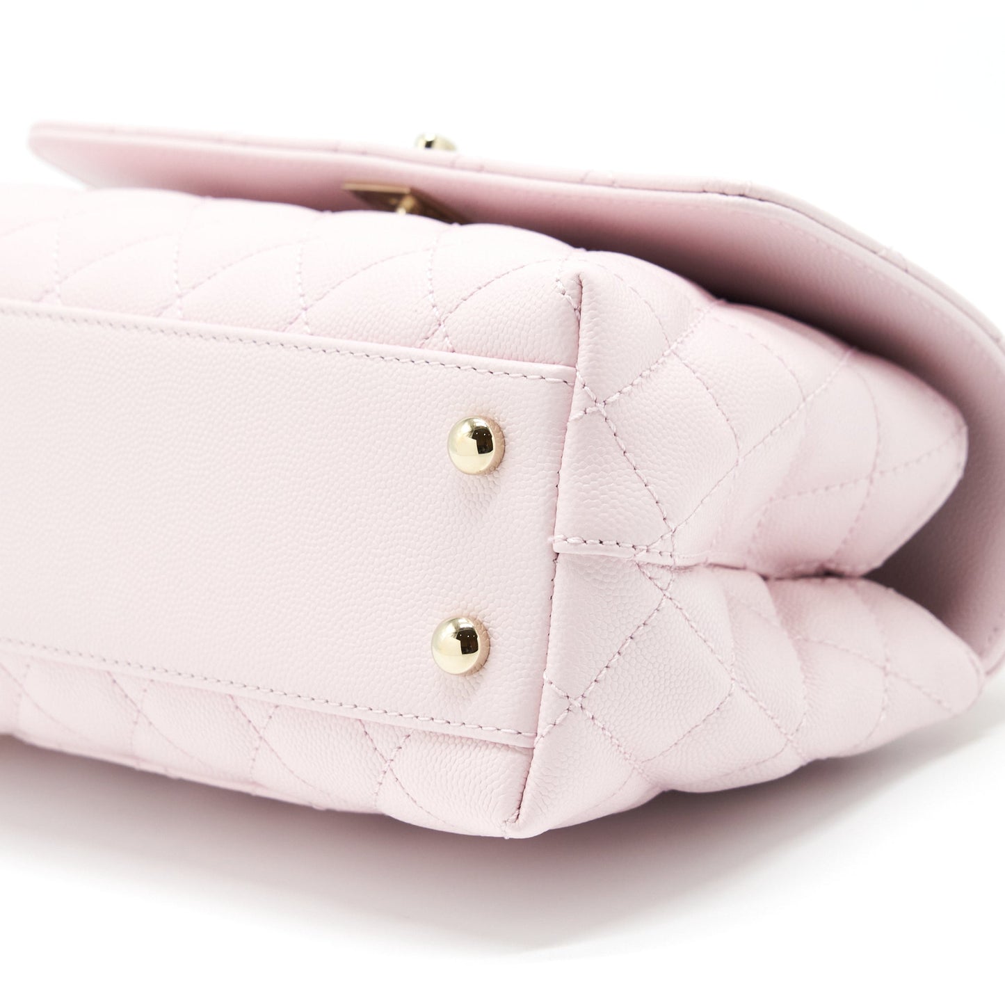 Chanel Small Coco Handle Caviar Light Pink NG750 LGHW(Microchip)