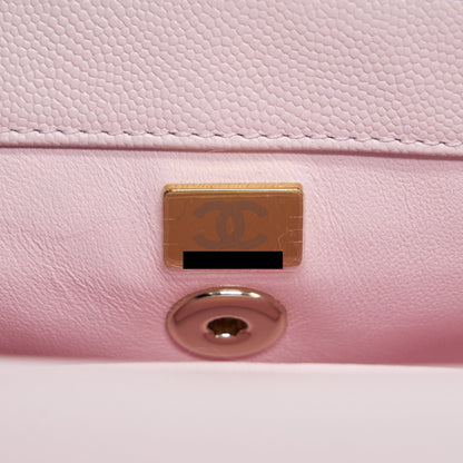 Chanel Small Coco Handle Caviar Light Pink NG750 LGHW(Microchip)