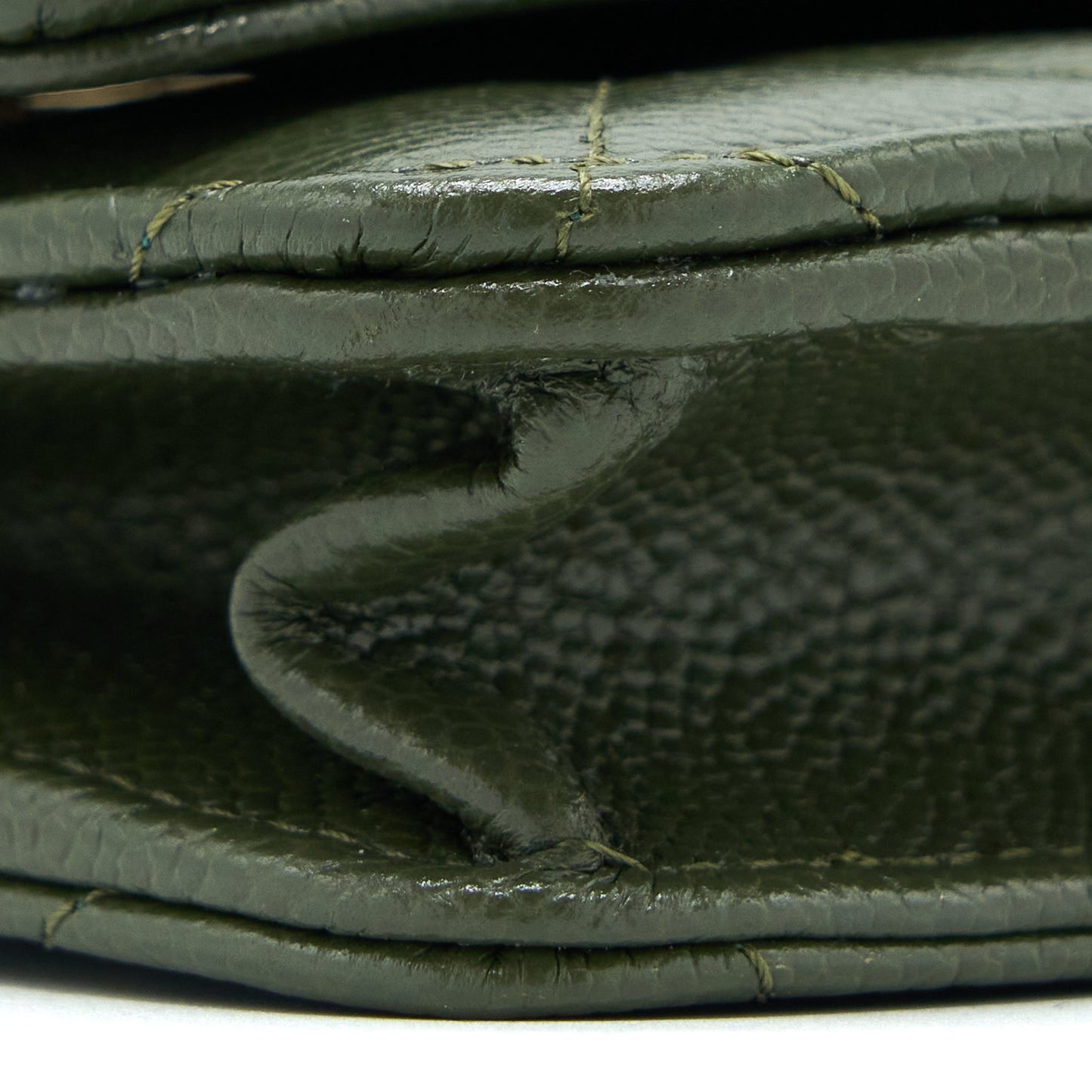 Chanel 22K Wallet On Chain Caviar Dark Green LGHW (Microchip)