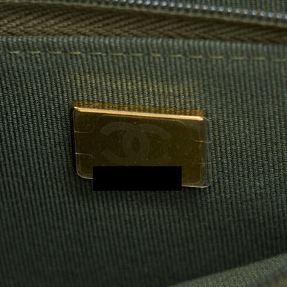 Chanel 22K Wallet On Chain Caviar Dark Green LGHW (Microchip)