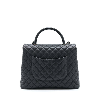 Chanel Coco Handle Flap Bag Caviar Black Ruthenium Hardware