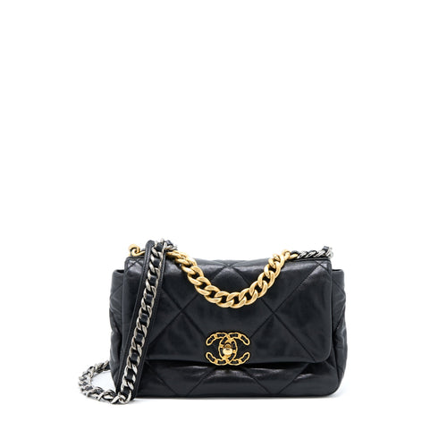 Chanel Small 19 Bag Goatskin Black Multicolour Hardware