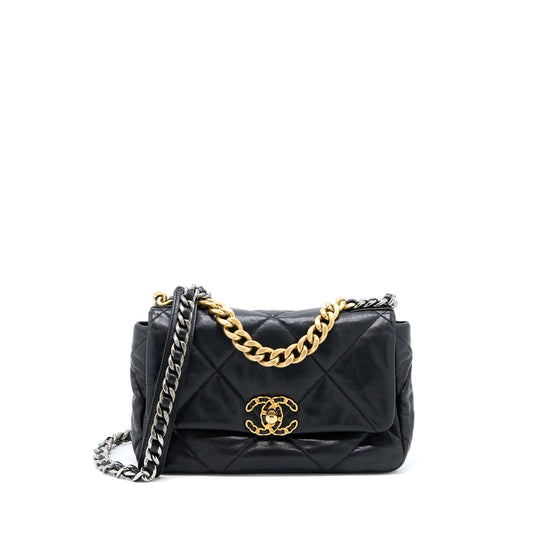Chanel Small 19 Bag Goatskin Black Multicolour Hardware