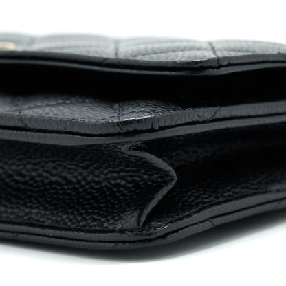 Chanel Classic Wallet On Chain Caviar Black GHW (Microchip)