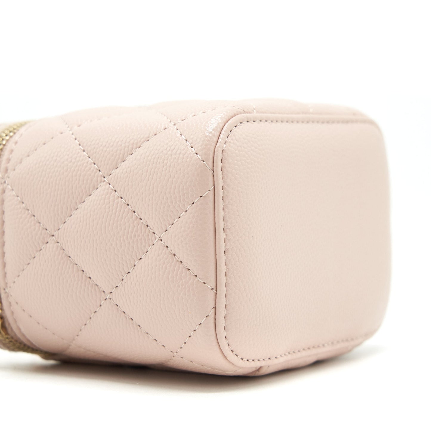 Chanel Mini Vanity Case With Chain Caviar Light Beige LGHW
