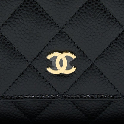 Chanel Classic Wallet On Chain Caviar Black GHW (Microchip)