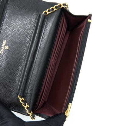 Chanel Classic Wallet On Chain Caviar Black GHW (Microchip)