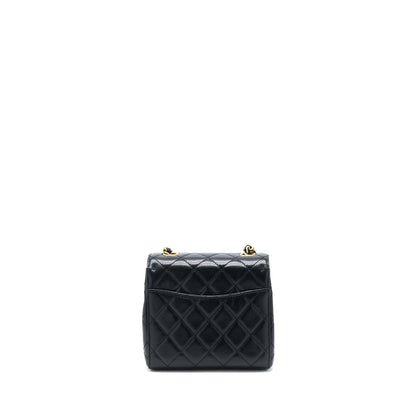 Chanel 22K Retro Classic New Square Mini Flap Bag Goatskin Black GHW (Microchip)