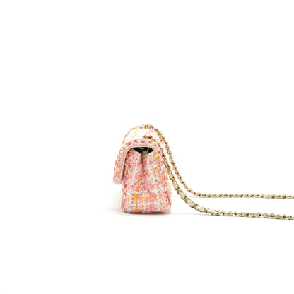 Chanel Tweeds and Fabric Mini Flap Bag Pink