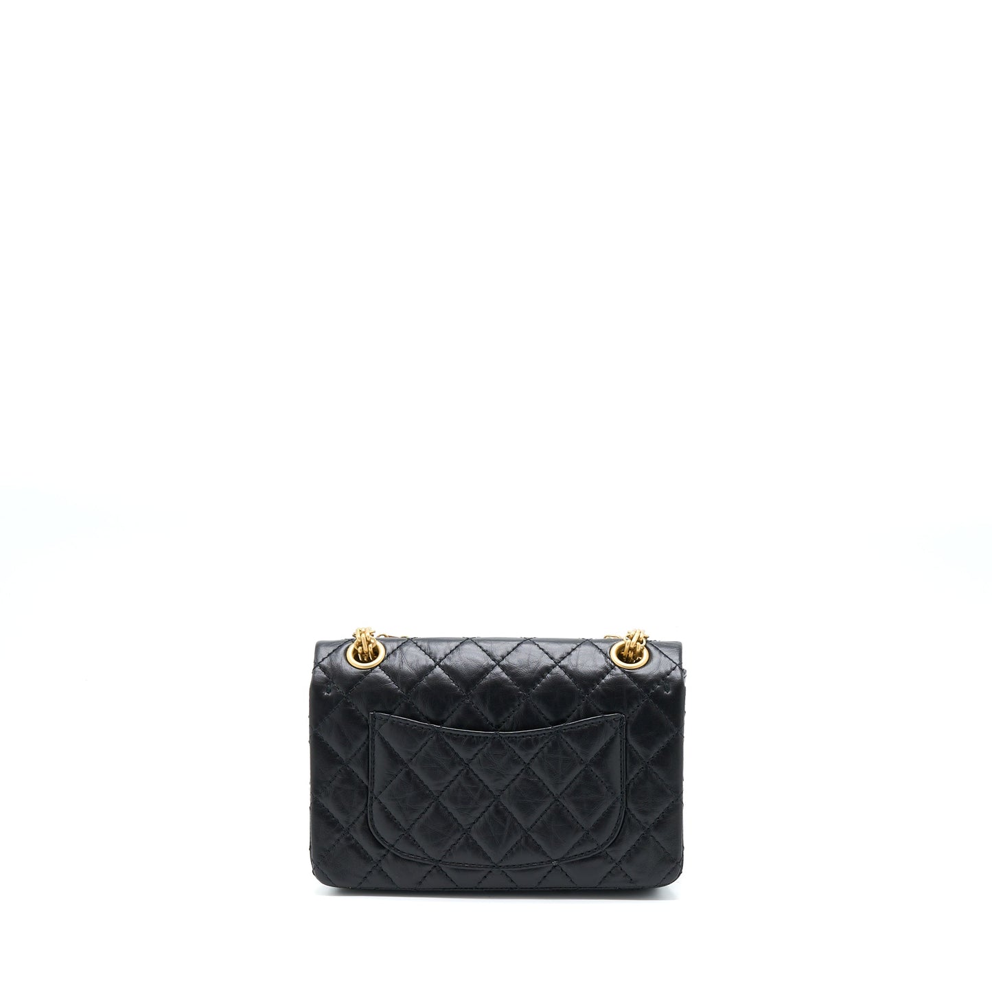 Chanel Mini 2.55 Reissue Flap Bag Aged Calfskin Black Brushed GHW (Microchip)