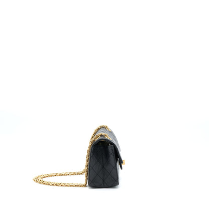 Chanel Mini 2.55 Reissue Flap Bag Aged Calfskin Black Brushed GHW (Microchip)