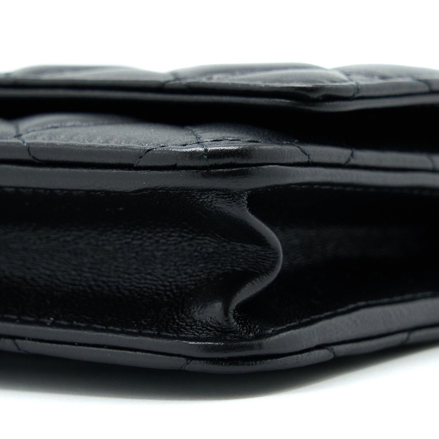 Chanel 22B Pearl Crush Wallet On Chain Lambskin Black GHW (Microchip)