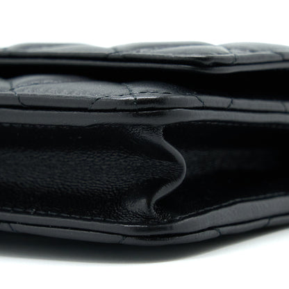 Chanel 22B Pearl Crush Wallet On Chain Lambskin Black GHW (Microchip)