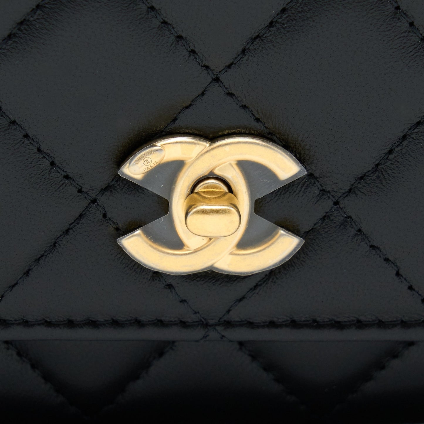 Chanel 22B Pearl Crush Wallet On Chain Lambskin Black GHW (Microchip)