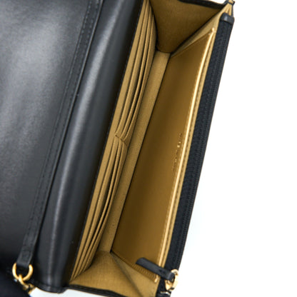 Chanel 22B Pearl Crush Wallet On Chain Lambskin Black GHW (Microchip)