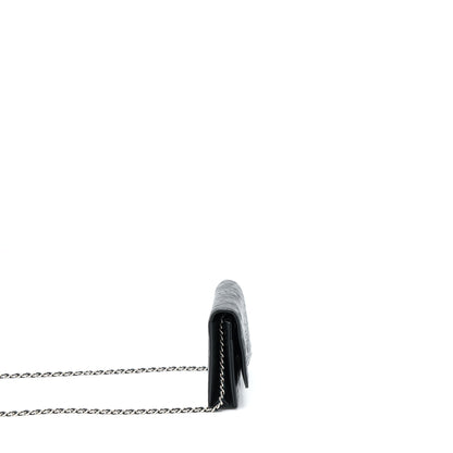 Chanel Camellia Wallet On Chain Lambskin Black SHW