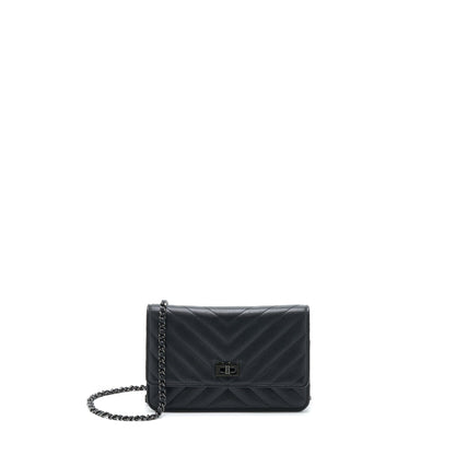 Chanel 2.55 So Black Wallet On Chain Calfskin With Black Hardware