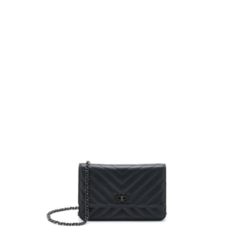 Chanel 2.55 So Black Wallet On Chain Calfskin With Black Hardware