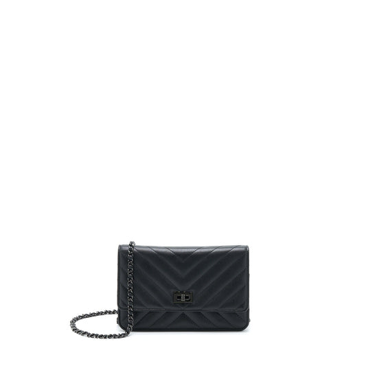 Chanel 2.55 So Black Wallet On Chain Calfskin With Black Hardware