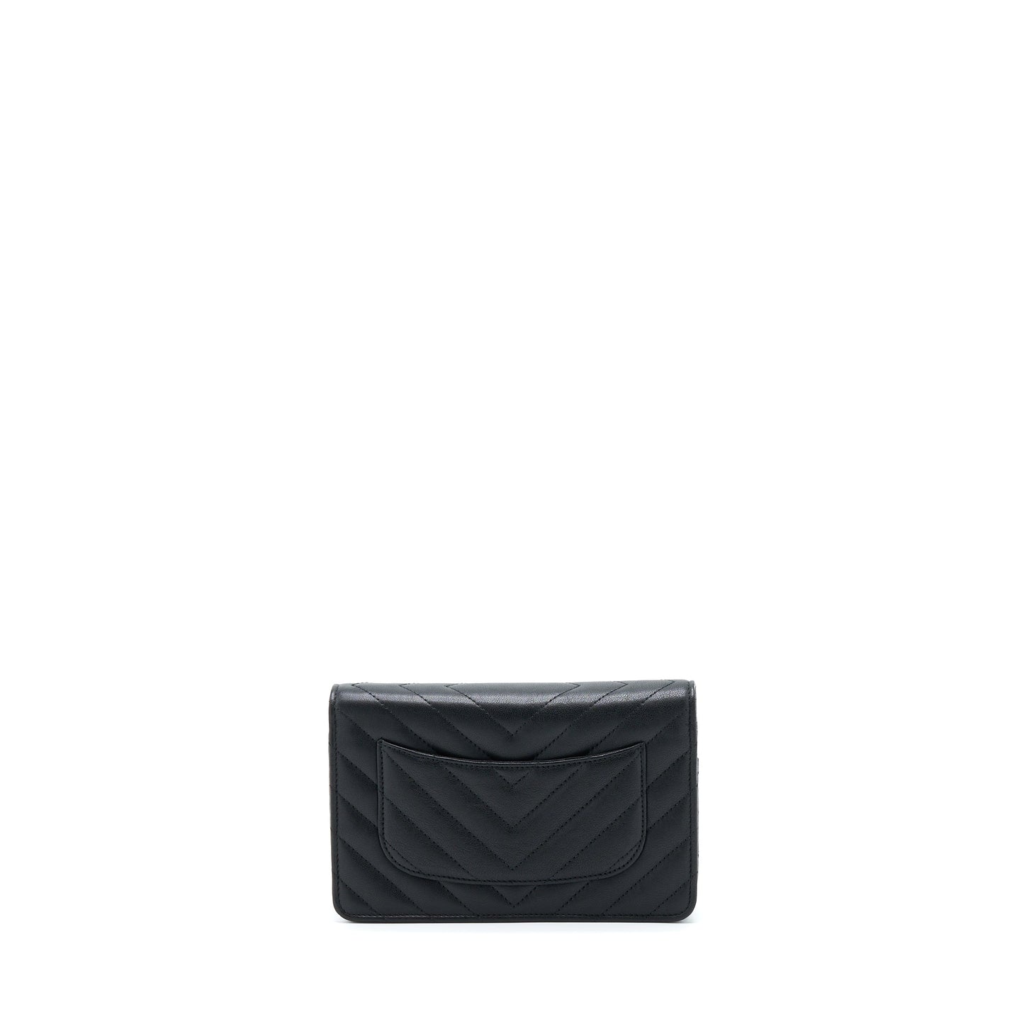 Chanel 2.55 So Black Wallet On Chain Calfskin With Black Hardware