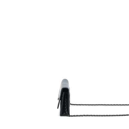 Chanel 2.55 So Black Wallet On Chain Calfskin With Black Hardware