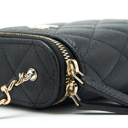 Chanel 22P Vertical Mini Vanity With CC Logo Chain Caviar Black LGHW